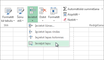 Ievietot šūnas
