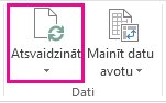 Cilnes Analizēt poga Atsvaidzināt