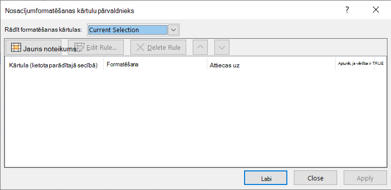 Conditional Formatting Rules Manager dialog box