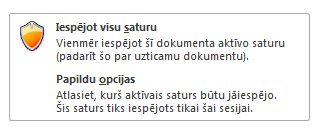 Drošības paziņojuma nolaižamais saraksts