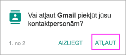 Atļaut kontaktpersonas