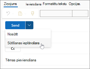 Sūtīšanas grafika izmantošana jaunajā programmā Outlook darbam ar Windows