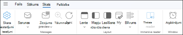 Jaunās programmas Outlook darbam ar Windows cilne Skats