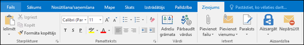Lasīšanas rūtī atlasiet Paraksts ar atbildi vai pārsūtīšanu.