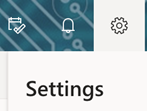Iestatījumu opcija Outlook tīmeklī rīkjoslā