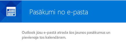 Outlook var izveidot notikumus no e-pasta ziņojumiem