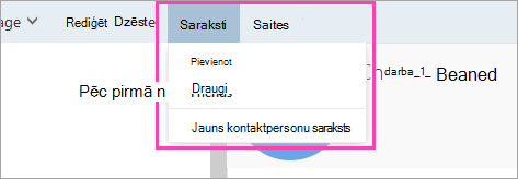 Ekrānuzņēmums ar pogu Saraksti.