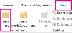 Cilnē Mape noklikšķiniet uz Jauna mape.