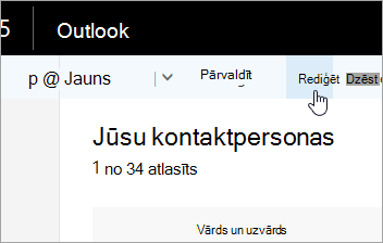 Ekrānuzņēmums ar pogu Rediģēt programmas Outlook navigācijas joslā.
