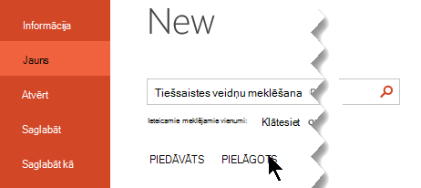 Sadaļā Fails > jauns atlasiet pielāgoto opciju, lai skatītu personiskās veidnes