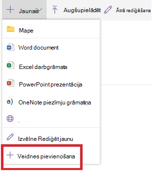 Veidnes pievienošana