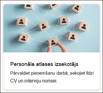 Ekrānuzņēmums ar saraksta veidnes personāla atlases izsekotāju
