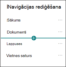 Navigācijas loga pievienošana ar atlasītu saites opciju.
