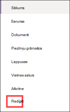 Vertikāla navigācijas izvēlne.