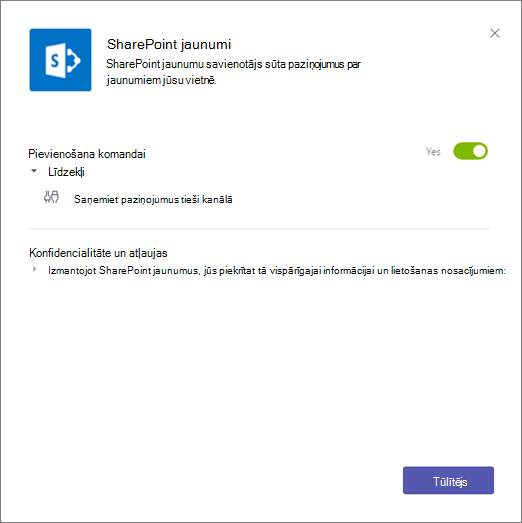 Ziņu savienotāja dialoglodziņš