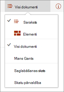 Skatu izvēlne pārlūkprogrammā Microsoft Edge