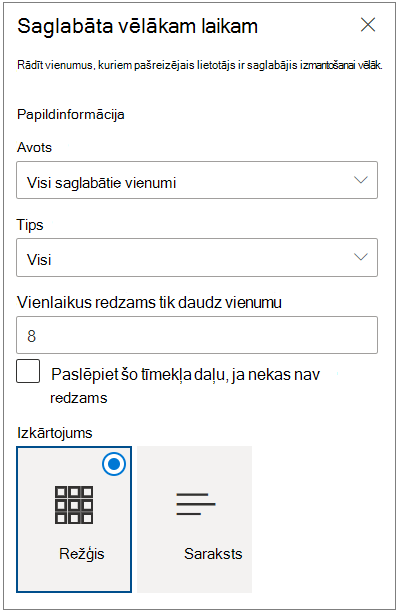 Saglabāt vēlākam laikam