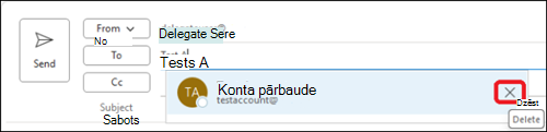 Automātiskās pabeigšanas e-pasta adreses dzēšana programmā Outlook