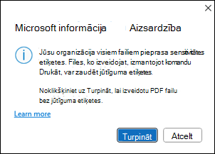 informācijas aizsardzības logs izveidot PDF