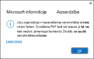 Microsoft informācijas aizsardzība PDF nav atļauts Microsoft