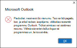 Outlook kļūda atvērt sešdesmit e-pasta ziņojumus