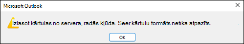 Lasīšanas kārtulu kļūda programmā Outlook