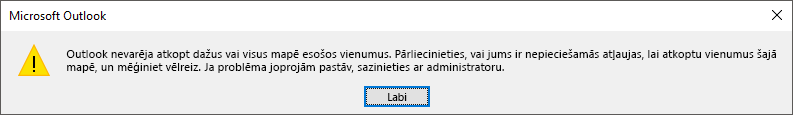 Izdzēsto vienumu atkopšanas kļūda