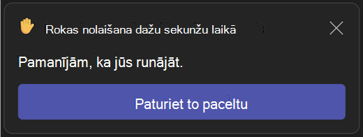 Paceltas rokas automātiskas nolaišanas lietotāja interfeiss
