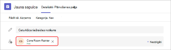 Ekrānuzņēmums, kurā redzams, kā izveidot MTR savienojumu ar tiešraides pasākumu programmā Teams.