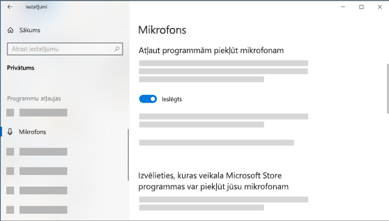 Mikrofona iestatījumi