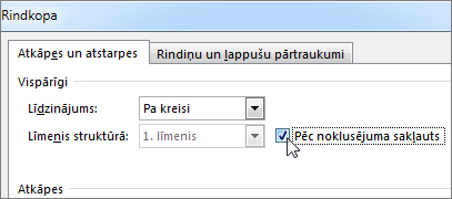 Dialoglodziņš Rindkopa