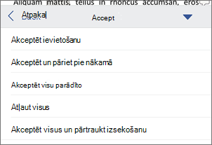 Reģistrēto izmaiņu akceptēšana