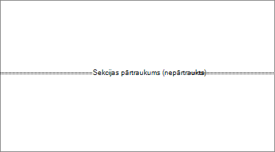 Parāda sekcijas pārtraukumu dokumentā