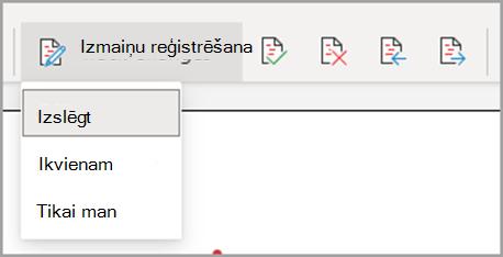Nolaižamais saraksts Reģistrēt izmaiņas, Visiem, tikai man