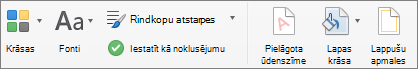 Options for customizing a theme on the Design tab