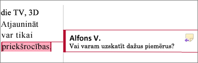 A comment in the margin is highlighted