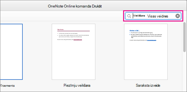 Meklēšanas lodziņā ierakstiet atslēgvārdus, lai atrastu saistītās veidnes.
