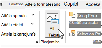 Poga Alternatīvais teksts izvēlnē Attēla formāts programmā Word