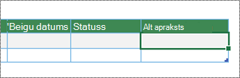 Datu vizualizētāja shēmu izveides programmā Excel ekrānuzņēmums