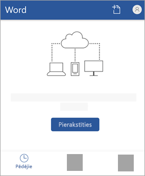 Pierakstieties ar savu Microsoft kontu vai Office 365 darba vai mācību kontu.