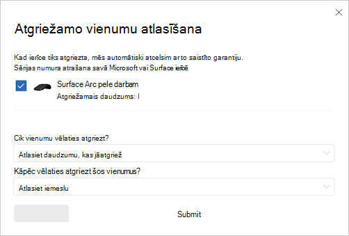 Momentuzņēmums, lai atlasītu atgriešanu.