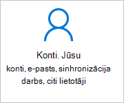 Konti iestatījumu ekrānā