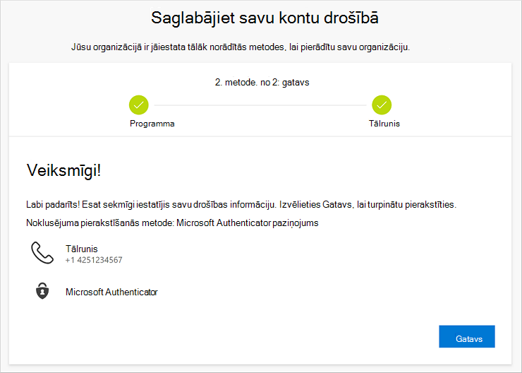 Vedņa sekmīgas pabeigšanas lapa