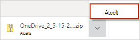 OneDrive lejupielādes atcelšanas dialoglodziņš