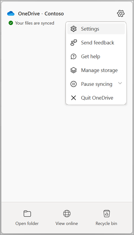OneDrive iestatījumi Pārtraukt sinhronizāciju