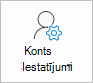 Outlook konta iestatījumu poga