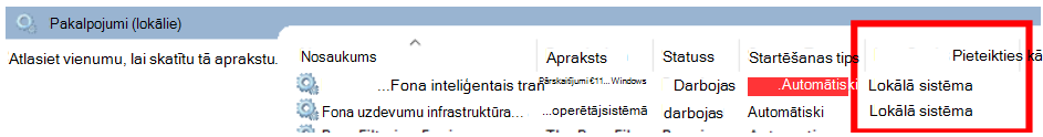 Privileģētajā komandu uzvednē palaidiet services.msc. Tiek parādīts pakalpojumu pārvaldnieka lietotāja interfeiss.