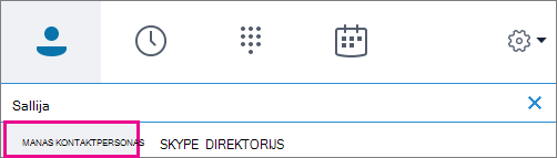 Ja ir iezīmēts iestatījums Manas kontaktpersonas, varat meklēt savas organizācijas adrešu grāmatā.