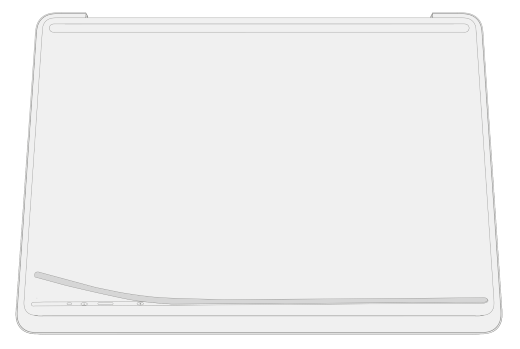Klēpjdatora Surface Studio apakšpusē vērstās pēdās.