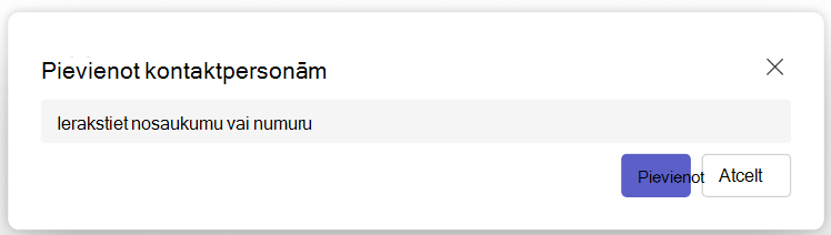 Ekrānuzņēmums ar pogu Pievienot kontaktpersonām programmā Teams People